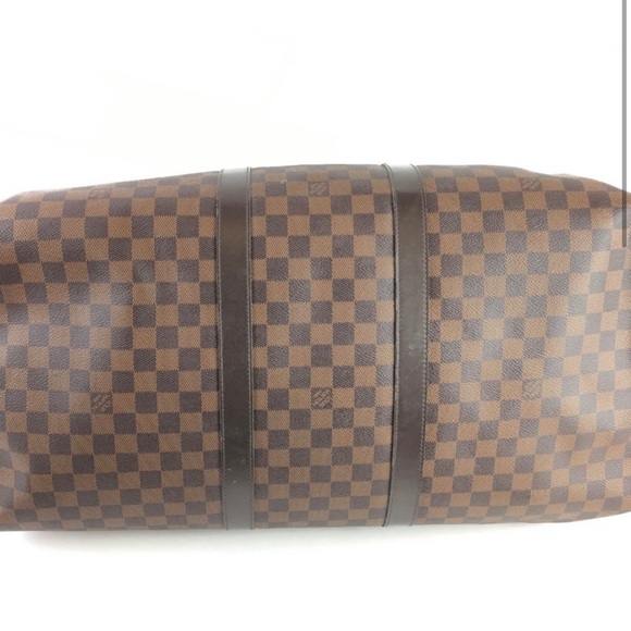 LOUIS VUITTON DAMIER EBENE KEEPALL 55 BANDOULIERE SHOULDER BAG - Picture 5 of 12